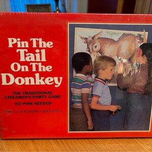 Vintage Sealed 1981 Golden Pin The Tail On The Donkey Party Game